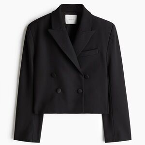 H&M Women's Black Double-Breasted Jacket